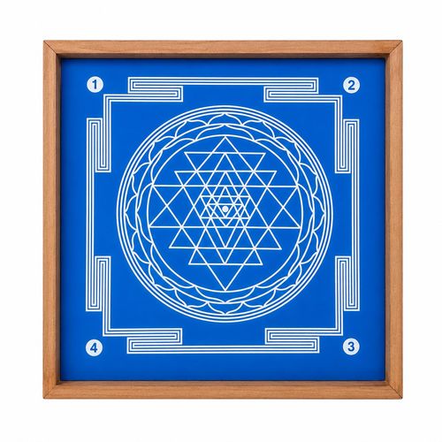 Sri Chakra Yantra Rangoli Stencil Wooden 10x10 Inches Pack of 1