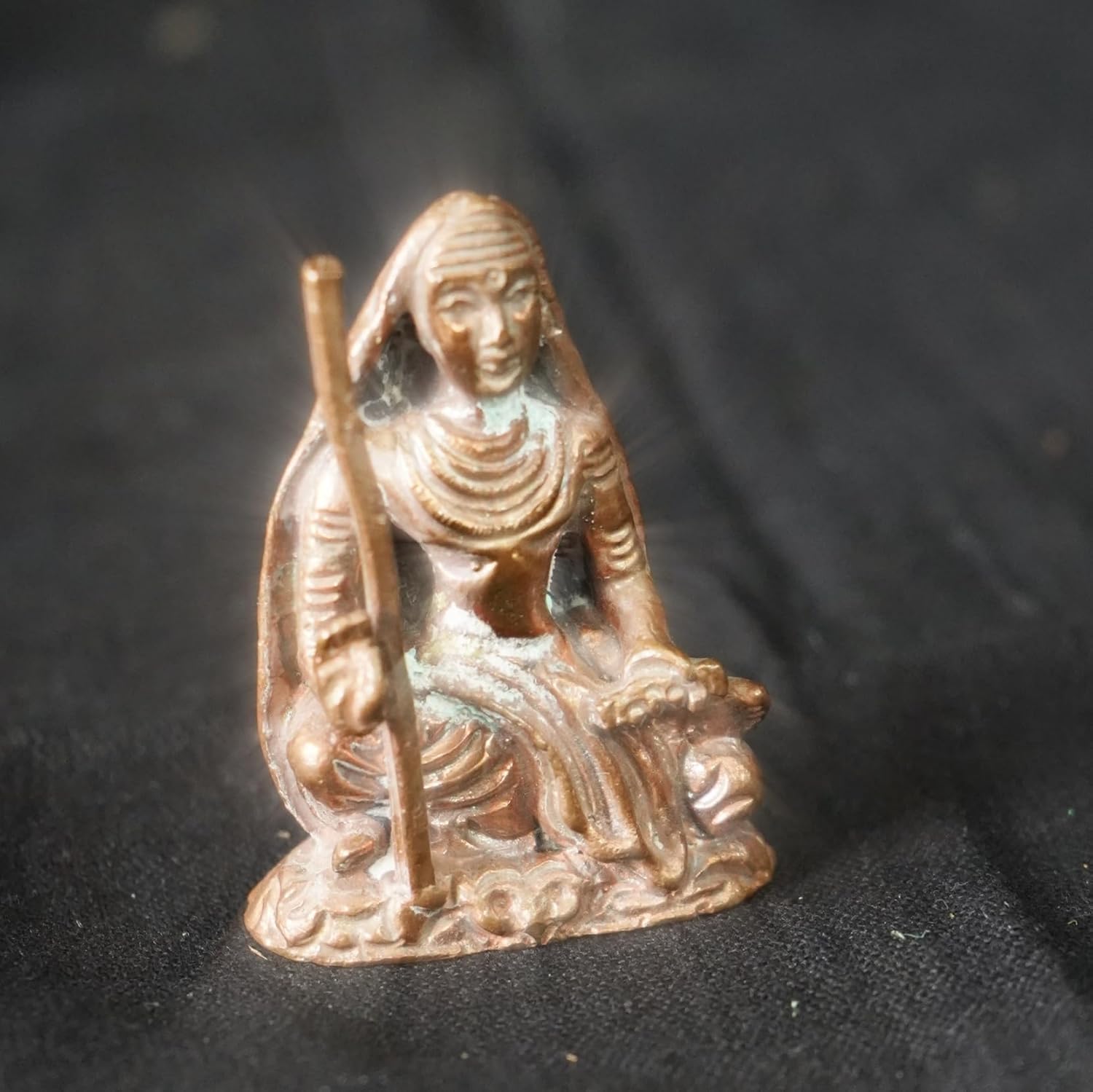 Brown Copper God Adhi Sankaracharya, 1.7 Inches, 100G, Patina Antique Finish, Pack Of 1 Piece