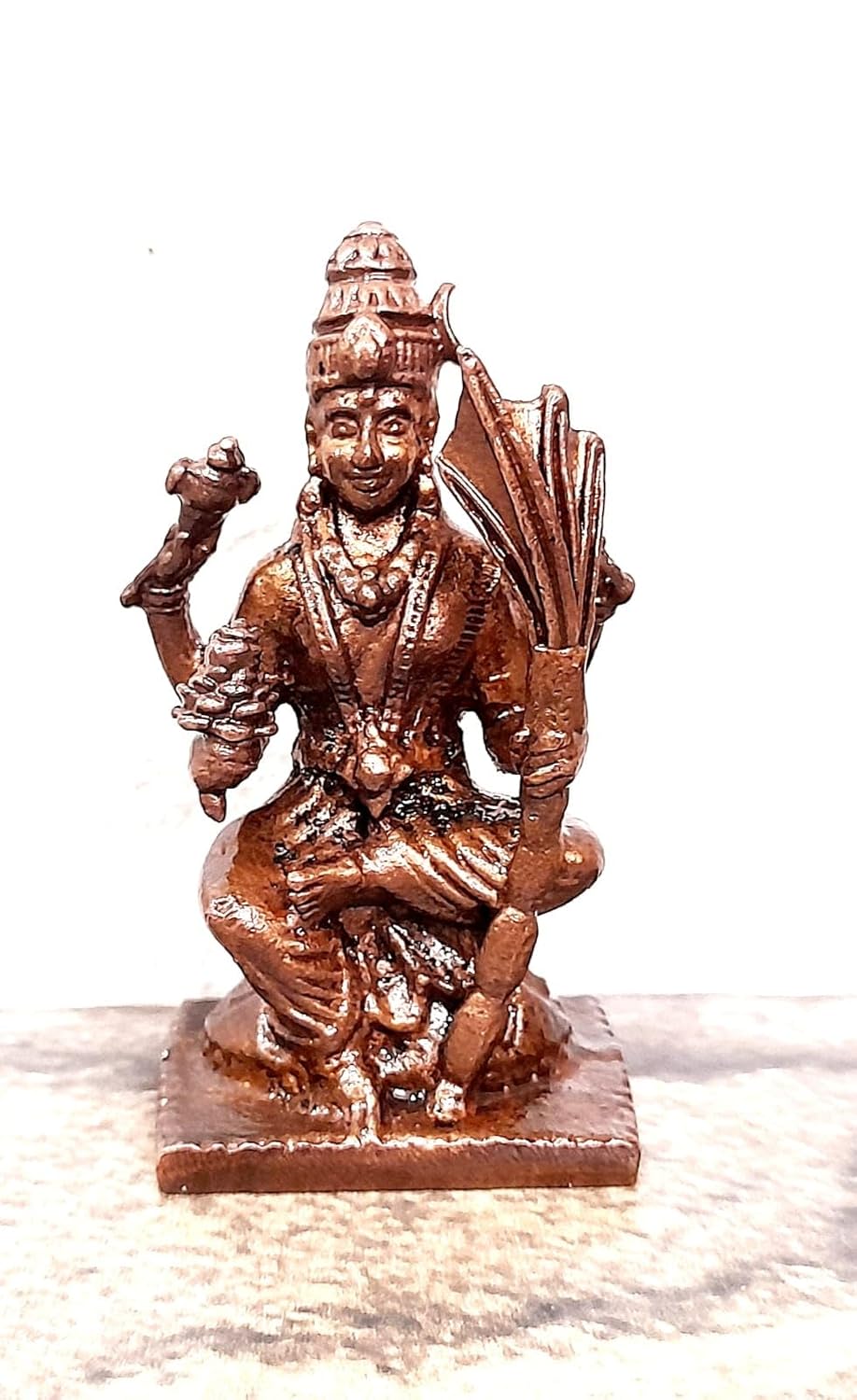 Brown Copper God Idols Raja Rajeshwari I, 1.9 Inches, 85G, Patina Antique Finish, Pack Of 1 Piece