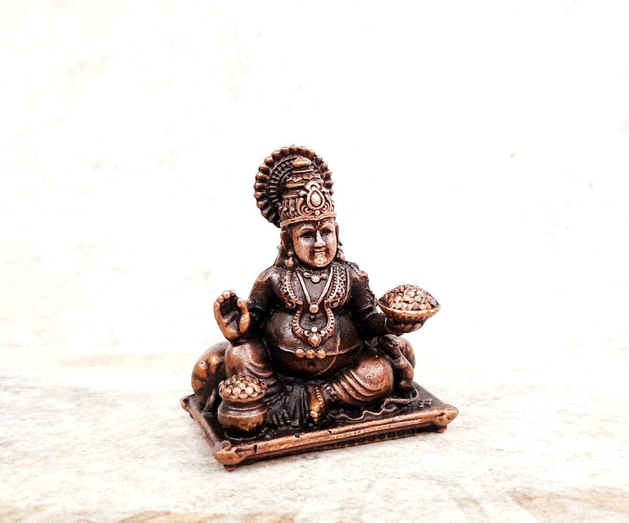 Brownish-Orange Copper Idols Indiaby Searchers Paradise, 1.8 Inches, Handmade Kuberar, 90G, Patina Antique Finish, Pack Of 1 Piece