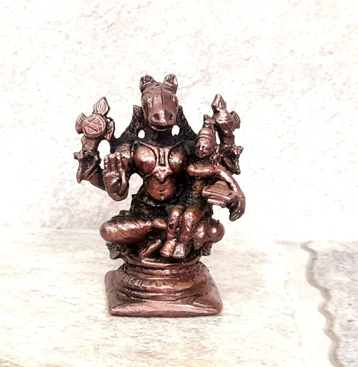 Brown Copper Idols Of Lakshmi Varahar, 2.5 Inches, 60G Handmade Pack Of 1 Piece