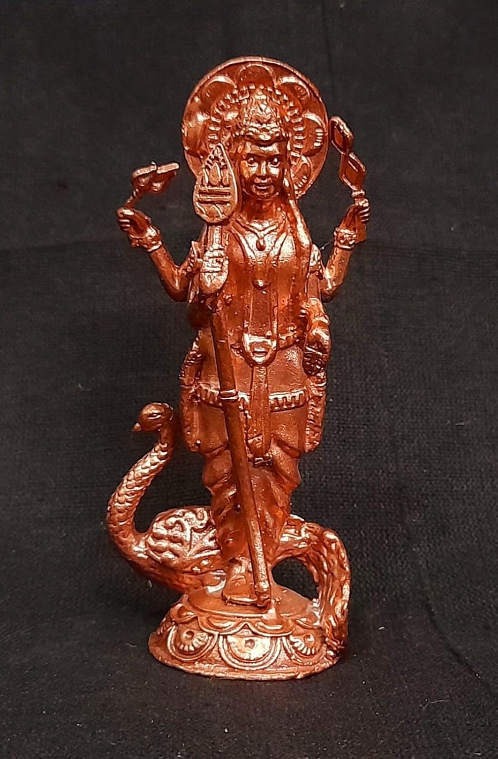 Brownish-Orange Copper Idols India, 3 Inches, Handmade Murugar, 76G, Patina Antique Finish, Pack Of 1 Piece