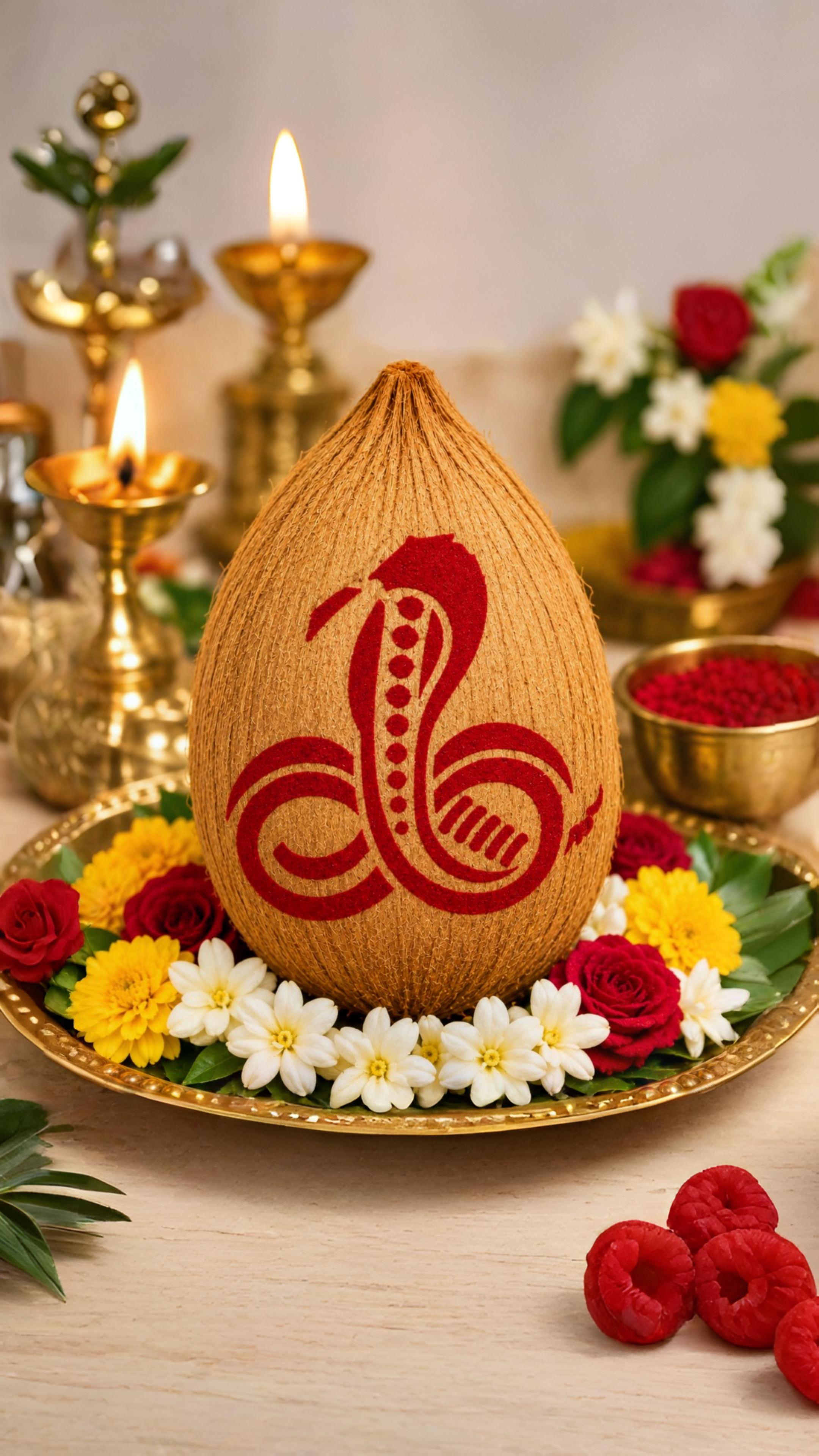 Sarpa Devata Coconut Decoration Stencil - Unikraf