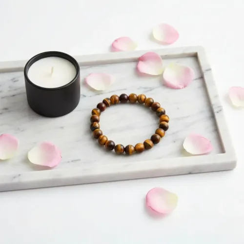 Tiger Eye Stone Bead Stretch Bracelet 8mm