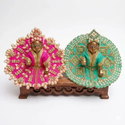 Tiny Shiny Laddu Gopal Poshak Thakur Ji Dress Heavy Designer Dress for Kanha Ji (Size-1 And 2)