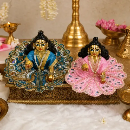 Tiny Shiny Laddu Gopal Poshak Thakur Ji Dress Heavy Designer Dress for Kanha Ji (Size-0 to 2)