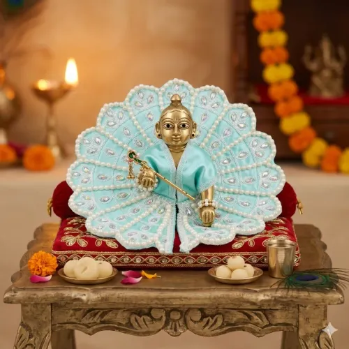 Tiny Shiny Laddu Gopal Poshak Thakur Ji Dress Heavy Designer Dress for Kanha Ji (Size- 4 And 5)