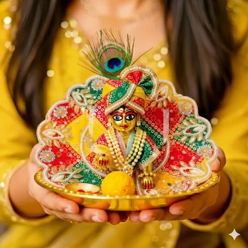 Tiny Shiny Laddu Gopal Poshak Thakur Ji Dress Heavy Designer Dress for Kanha Ji (Size-0 to6)
