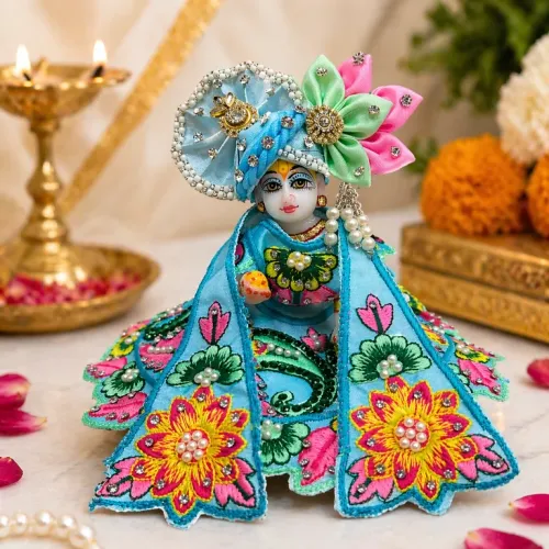 Tiny Shiny Laddu Gopal Poshak Thakur Ji Dress Heavy Designer Dress for Kanha Ji (Size- 0 to 5)