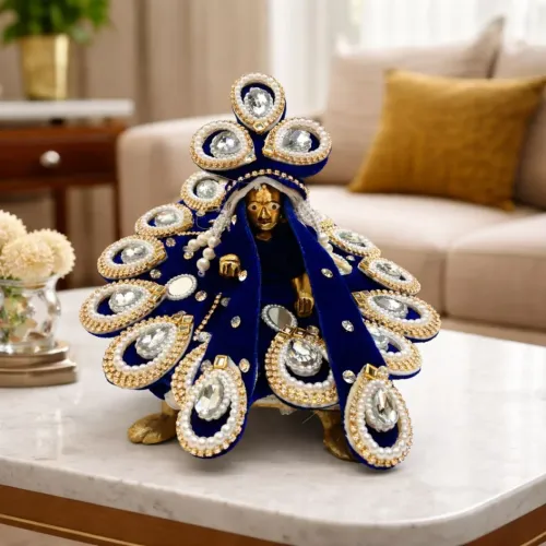 Tiny Shiny Laddu Gopal Poshak Thakur Ji Dress Heavy Designer Dress for Kanha Ji (Size-2 , Inch-6)