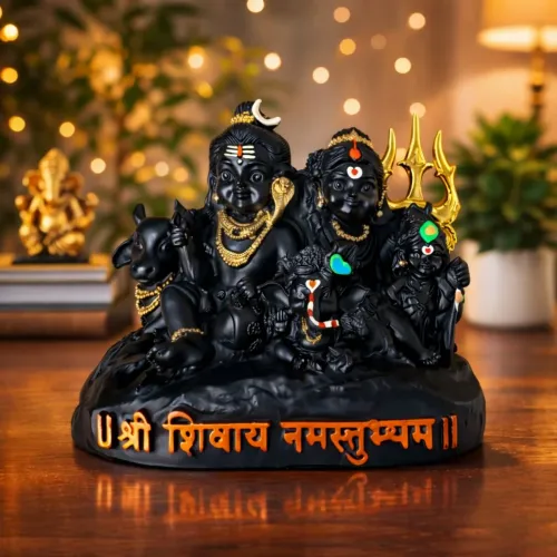 Shiv Parivar Idol with Parvati, Ganesh, Kartikey and Nandi Maharaj