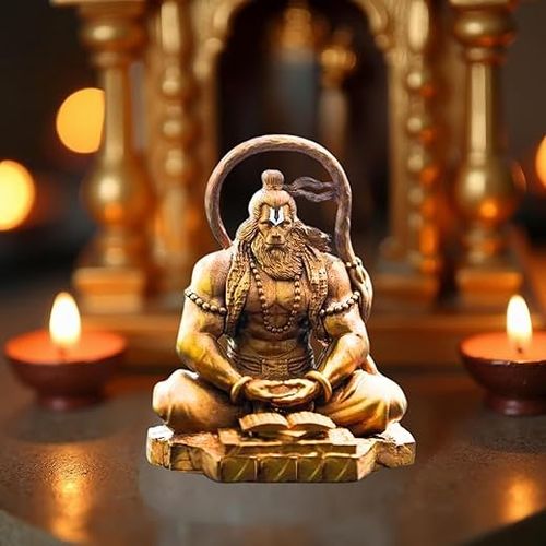 Hanuman Ji Murti in Dhyan Mudra, Resin, 5 Inch
