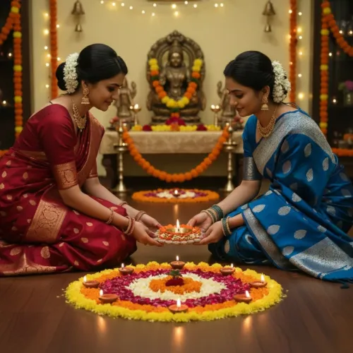 Brass Jyot Diya with Orange Finish
