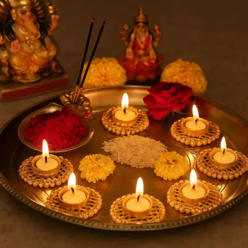6 Piece T-Light Holder Set | Fabric, Metal & Bits | TinyShinyGifts