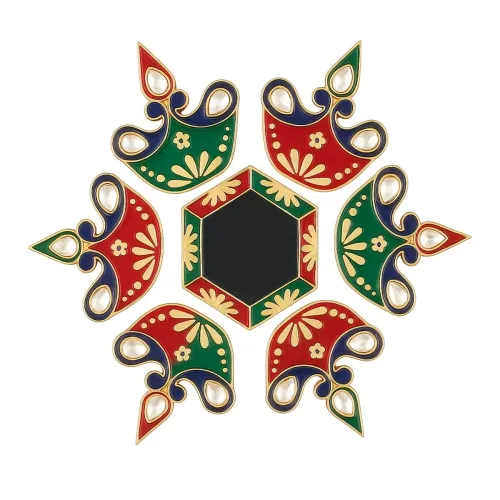 Diya Meena Stone Rangoli Decorative Reusable Floor Art Set