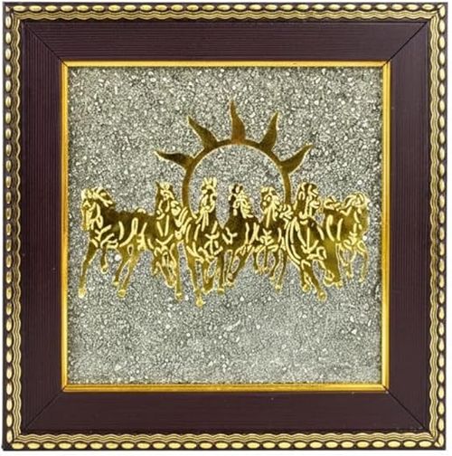 7 Horses on Raw Pyrite Frame