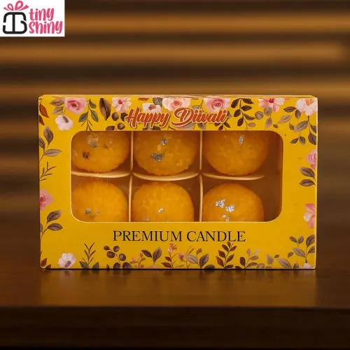 6 Pc Motichoor Ladoo Scented Candle Set