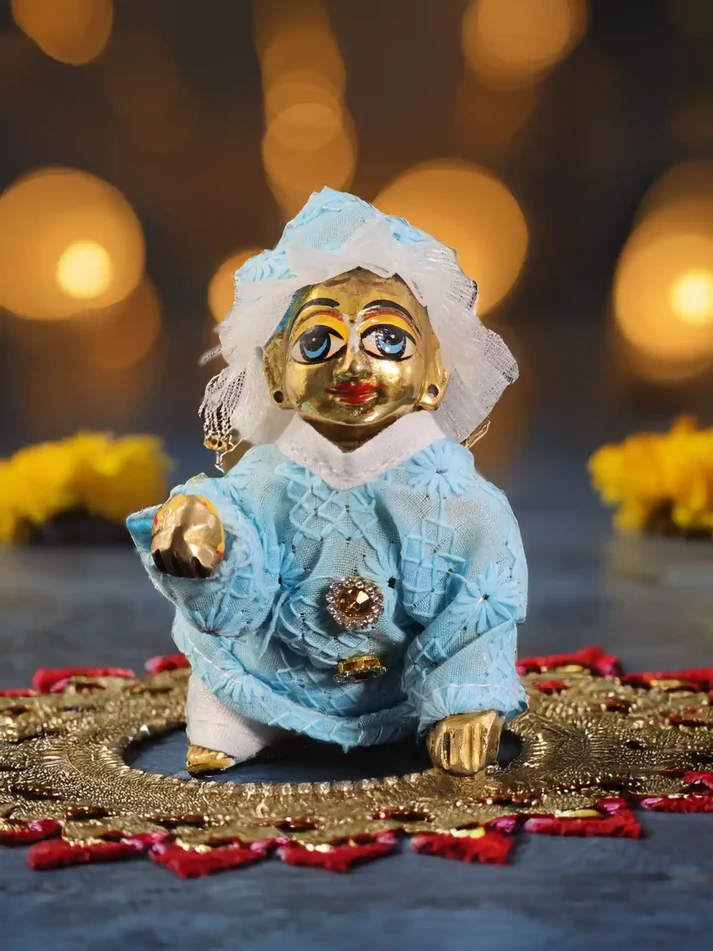 Roshan Blue Kurta Pajama Set | Laddu Gopal Dress product image