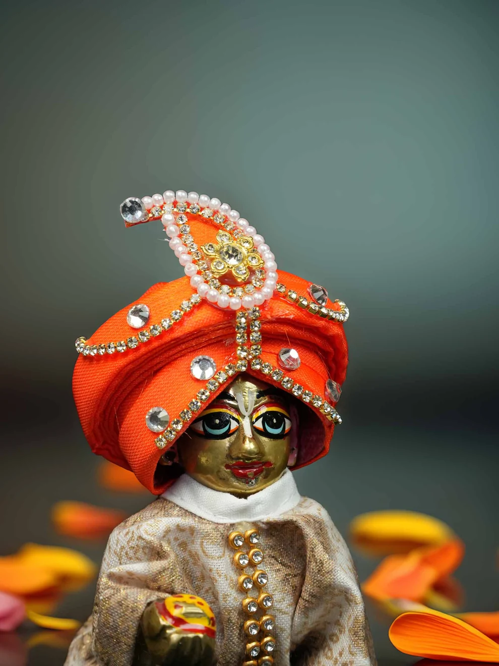 Rajveer Maratha Style Orange Pagdi For Thakur Ji product image