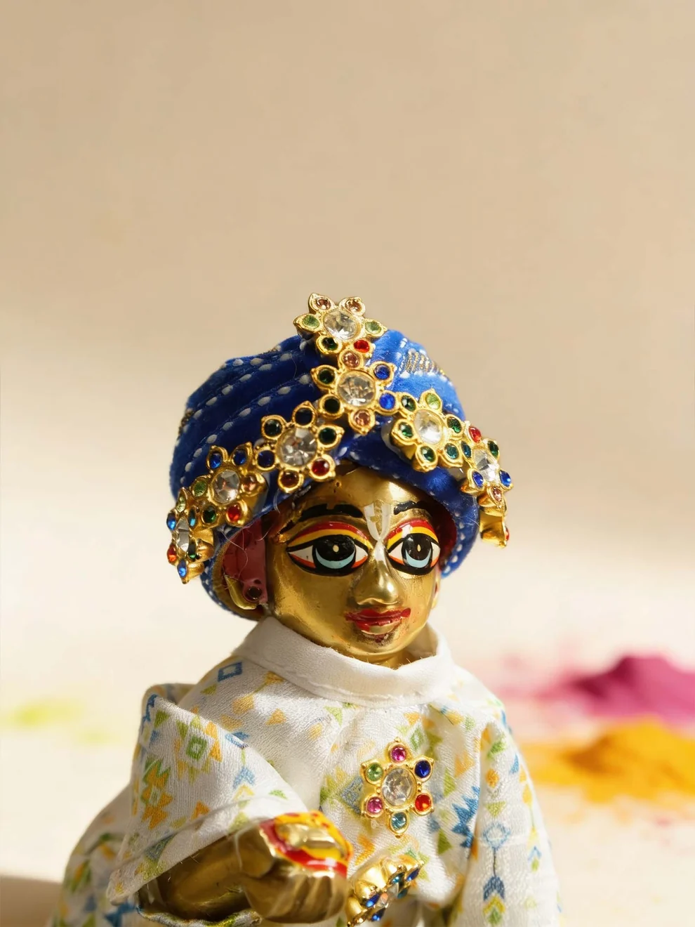 Nandlal Braj Style Blue Pagdi for Laddu Gopal Ji product image
