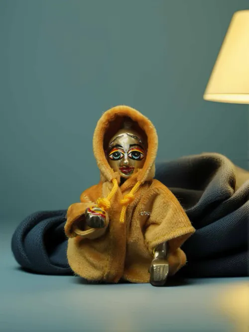 VrajVastr Yellow Hoddie Laddu Gopal Dress