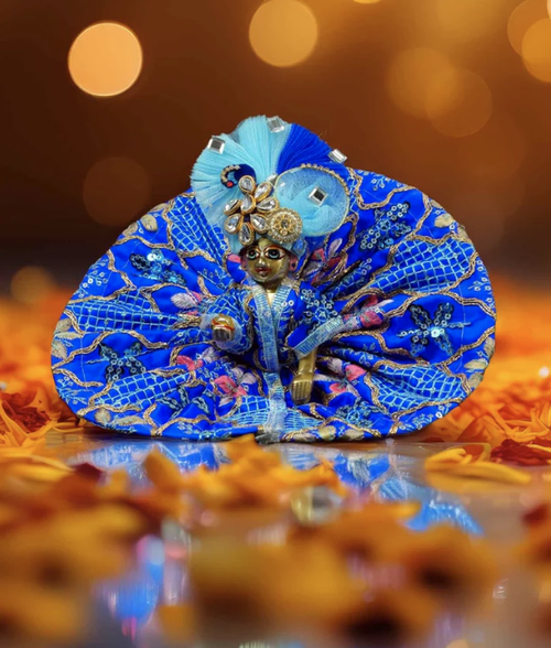 Shyam Neel Poshak Dress for Laddu Gopal Ji