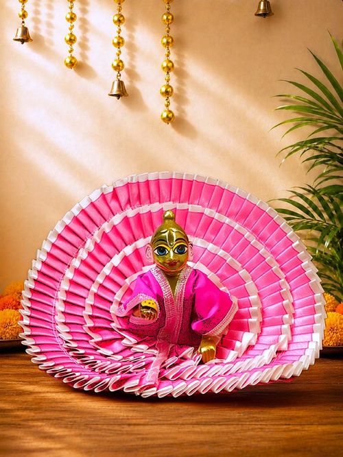 Vritika Pink Light Laddu Gopal Gol Poshak