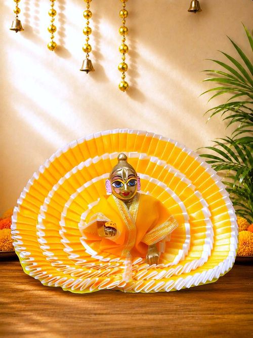 Vritika Yellow Light Laddu Gopal Gol Poshak
