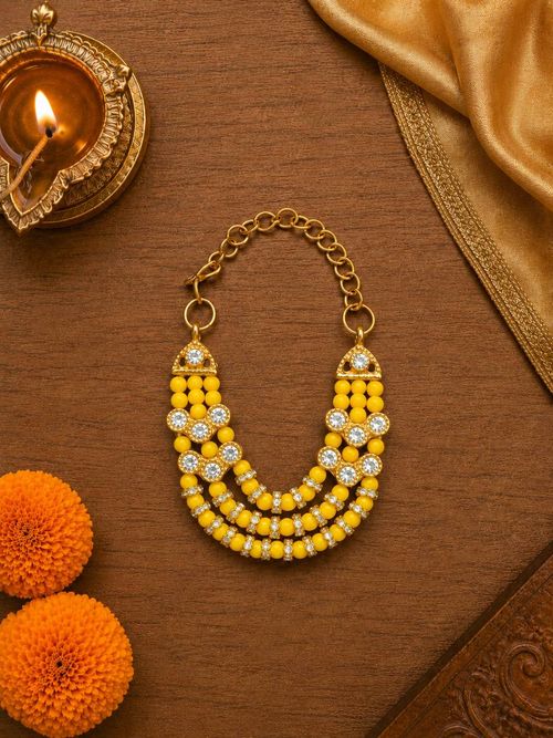 Moti Dhaara Yellow Mala For Thakurji