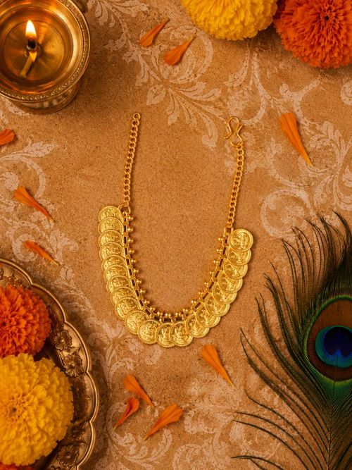 Raj Mudra Golden Coloured Mala for Kanha ji