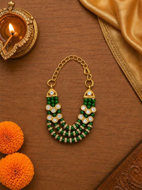 Moti Dhaara Dark Green Mala For Thakurji