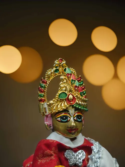 Swarn Mandal Metal Mukut For Kanha Ji