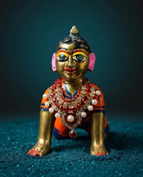 Chitralekha Red Haar for Radha Rani Ji | Necklace for Shreeji