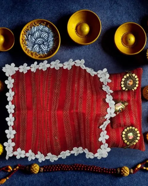 Lal Pushpraj Premium Bistar Set for Laddu Gopal Ji