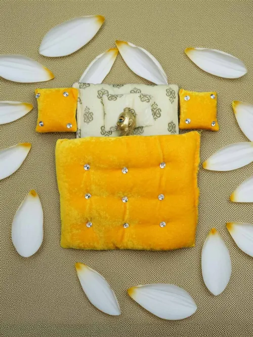 Sheetal Sukoon Yellow Bistar Set for Laddu Gopal Ji