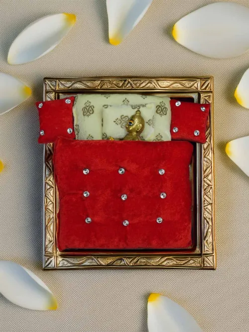 Sheetal Sukoon Red Bistar Set for Laddu Gopal Ji