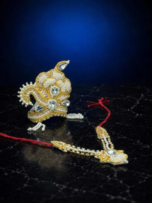 Shvetambara Mukut Mala Set for | Laddu Gopal Shringar