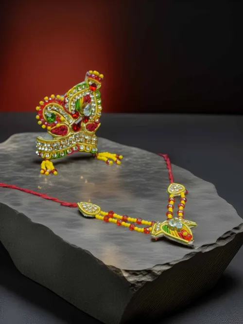 Navrang Rajsi Mukut Mala Shringar Set For Kanha Ji