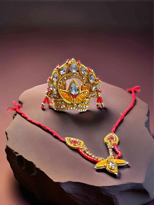Anant Tej Mukut Mala Shringar Set For Thakur ji
