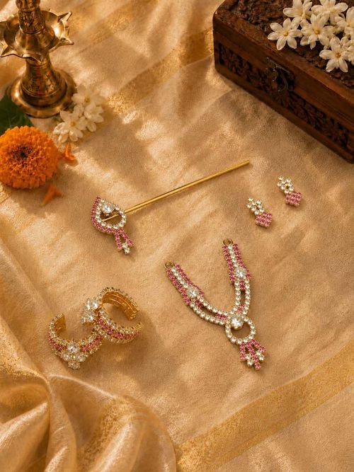 Alankrita Ratna Purple 4 Pc Shringar Set for Kanha Ji