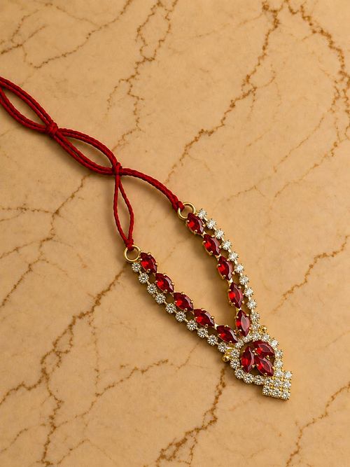 Sragvika Red Stone Mala for Kanha Ji