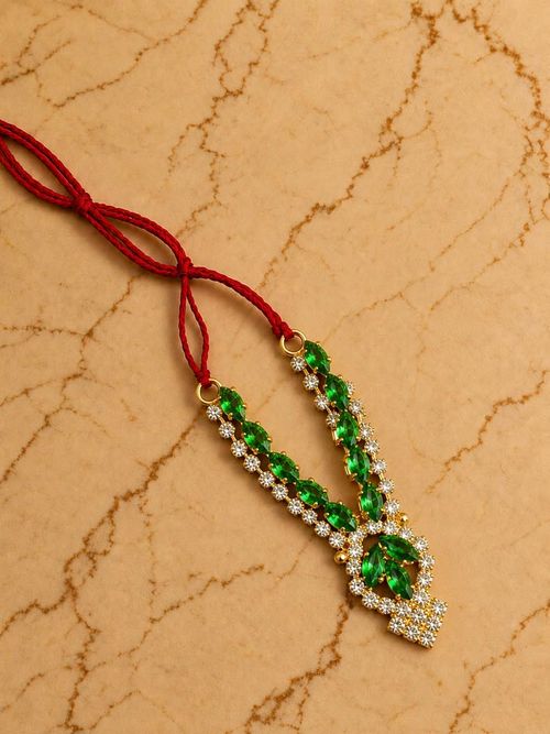 Sragvika Green Stone Mala for Kanha Ji
