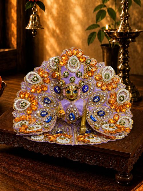 Ratnarchi 4 Pc Purple Fancy Poshak for Laddu Gopal Ji