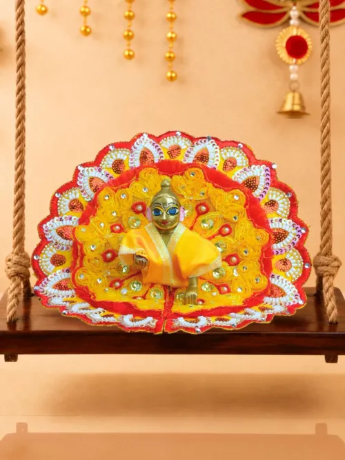 Yugmika Yellow Red Fancy Poshak for Kanha Ji