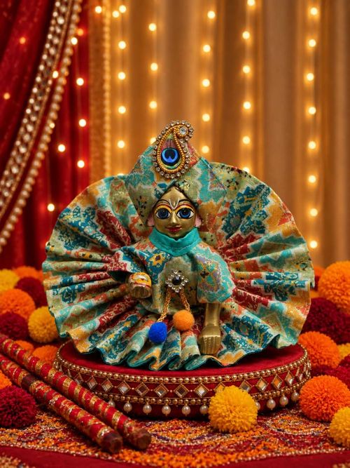 Mayurvansh Navratri Dhoti Kurta Set for Laddu Gopal Ji