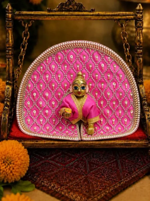 Jaalshri Fancy Pink Poshak for Laddu Gopal Ji