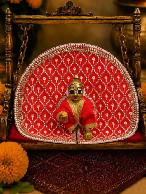 Fancy Red Poshak for Laddu Gopal Ji