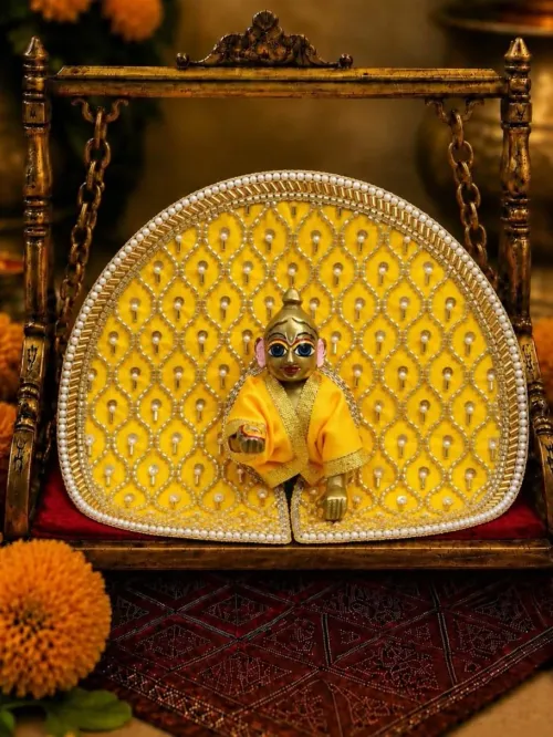Jaalshri Fancy Yellow Poshak for Laddu Gopal Ji