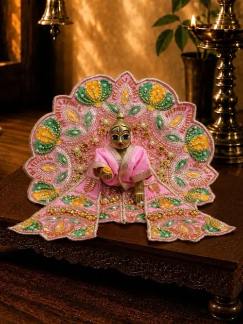 Kusumvalli Pink Fancy Poshak with Patka for Laddu Gopal Ji