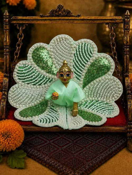 Green Fancy Poshak for Laddu Gopal Ji
